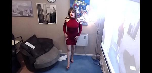  woman in red in a sexy mood